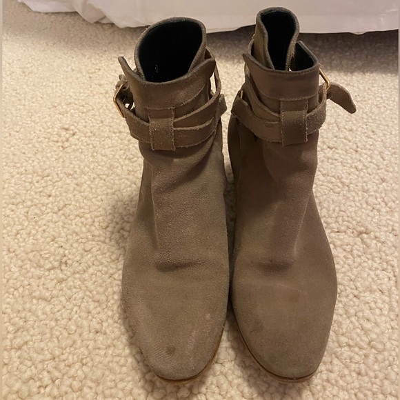 Saint Laurent taupe suede ankle boots size 38 - Picture 2 of 7